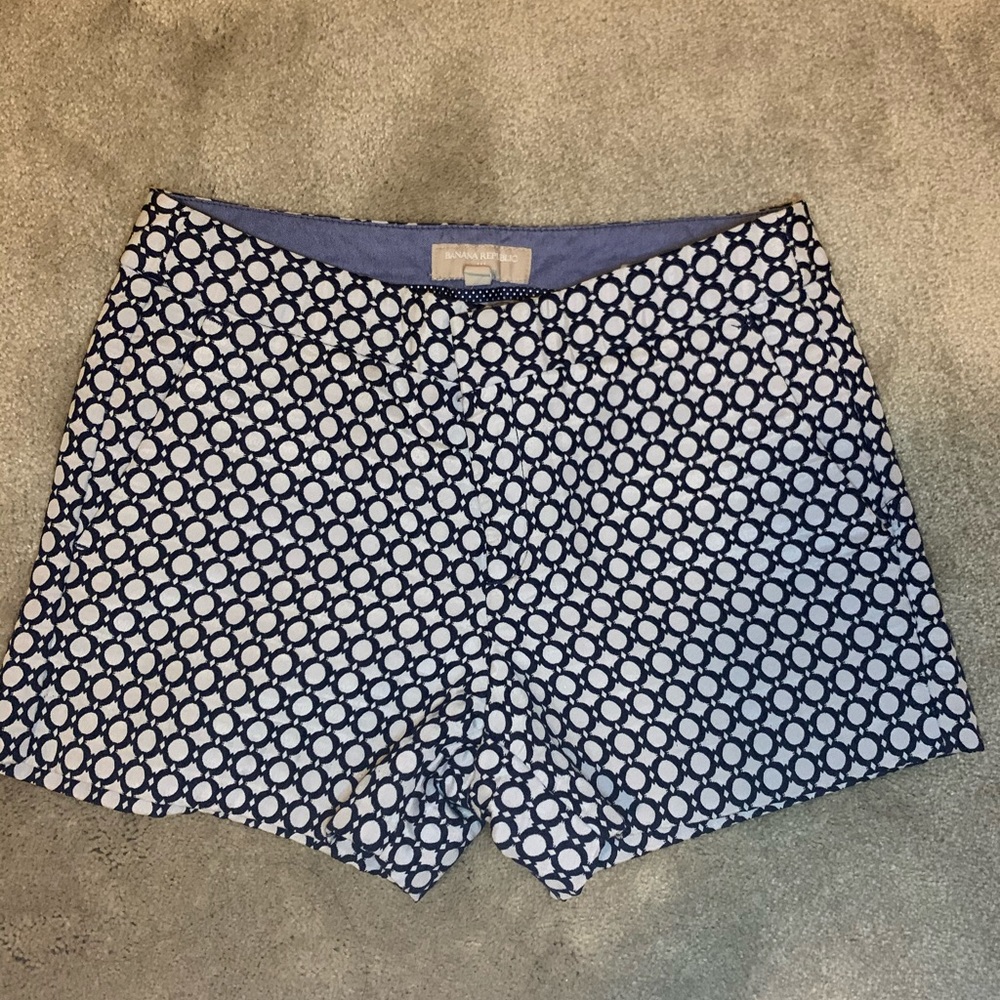 Banana Republic blue and white shorts